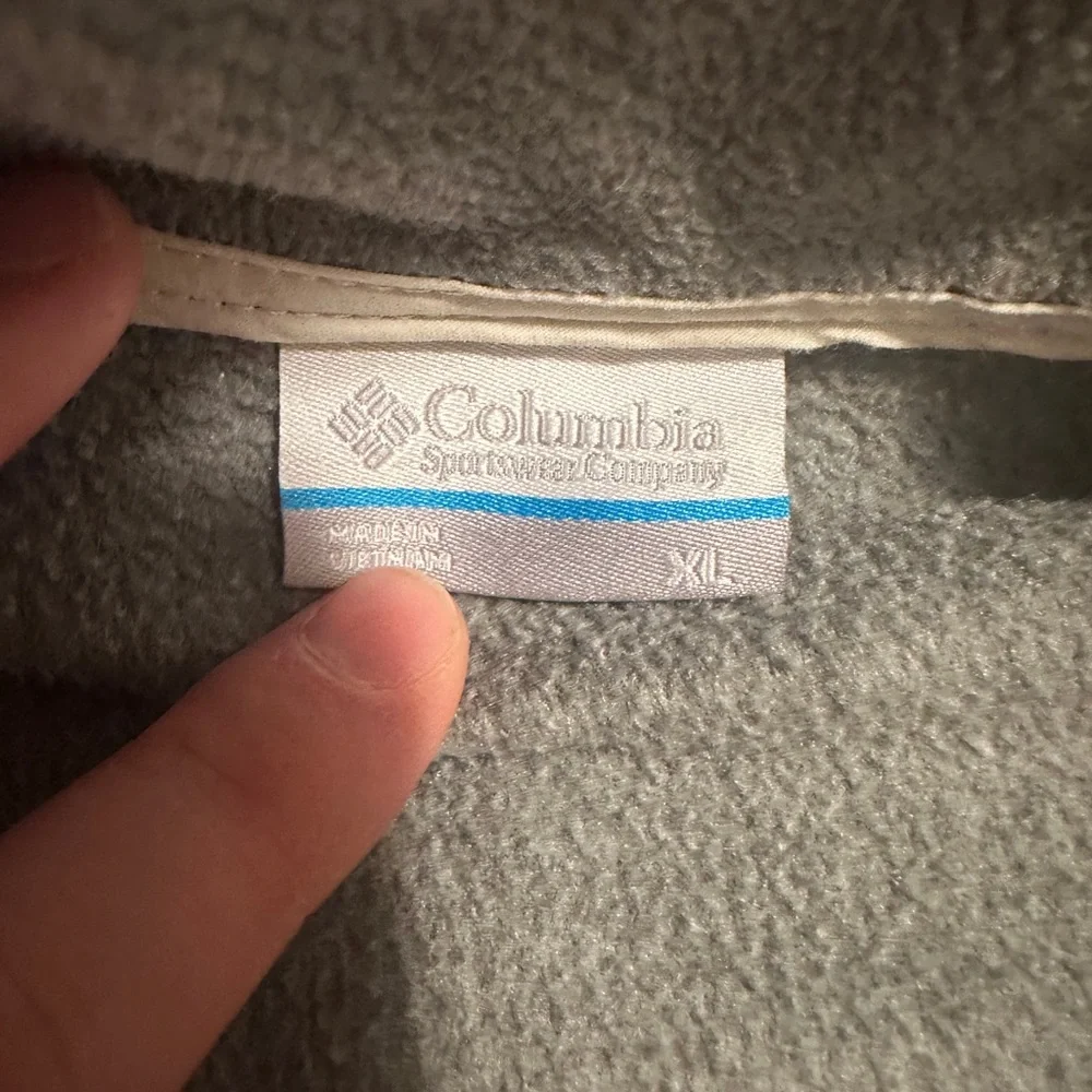 Columbia Sportswear Company Cream Grey Snap Fleece Pullover Sweater Size XL - Picture 11 of 12